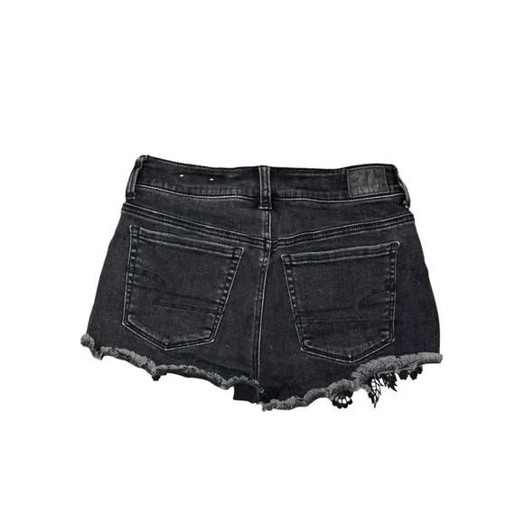 American Eagle Outfitters Size 4 Black Floral Embroidered Hi-Rise Shortie Shorts - Picture 2 of 6